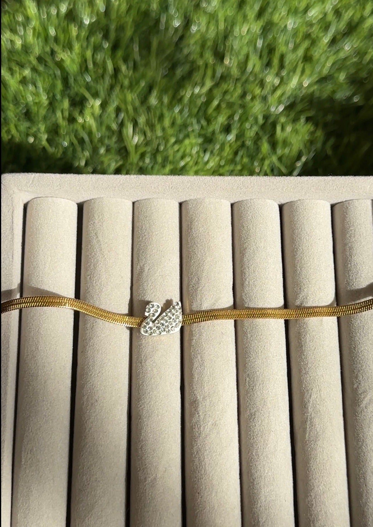 Swarovski Swan Bracelet with Snake Chain