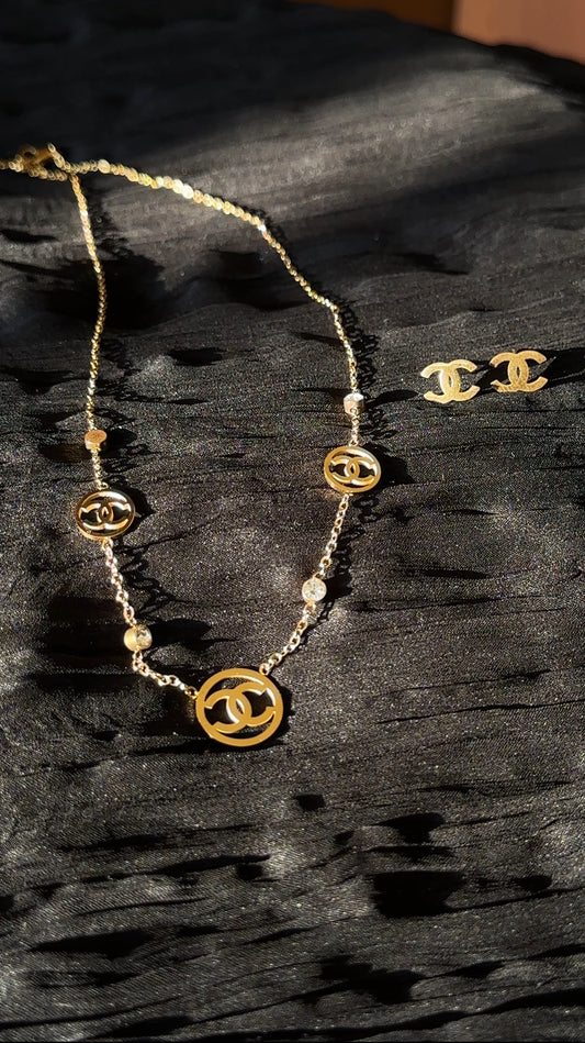 Chanel Rhinestone Necklace Set